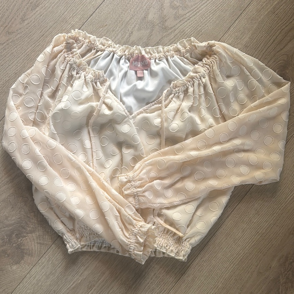 Show me your Mumu Cream Polka Dot Blouse